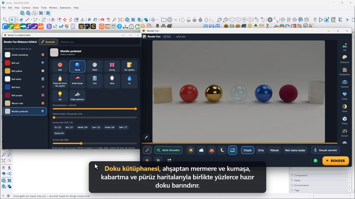 Hazır dokular ve haritalarıyla doku kütüphanesi