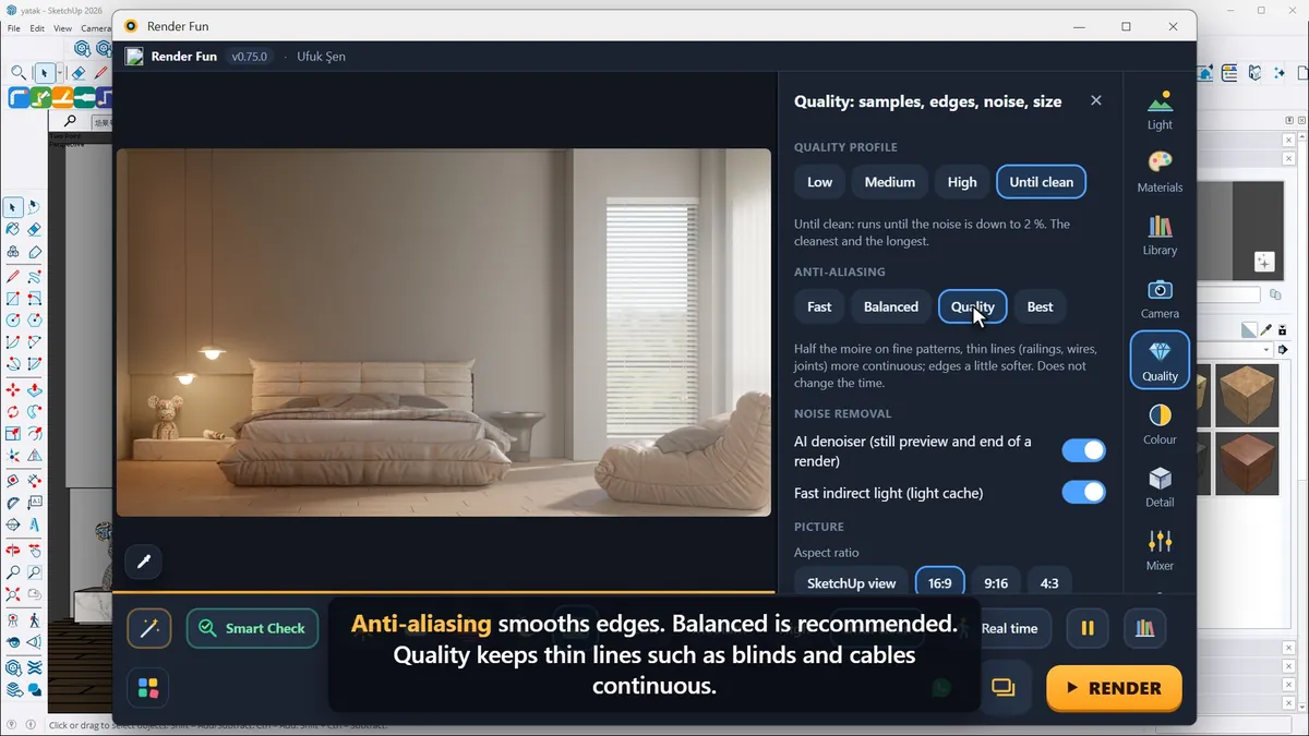 Anti-aliasing levels: Fast, Balanced, Quality and Best
